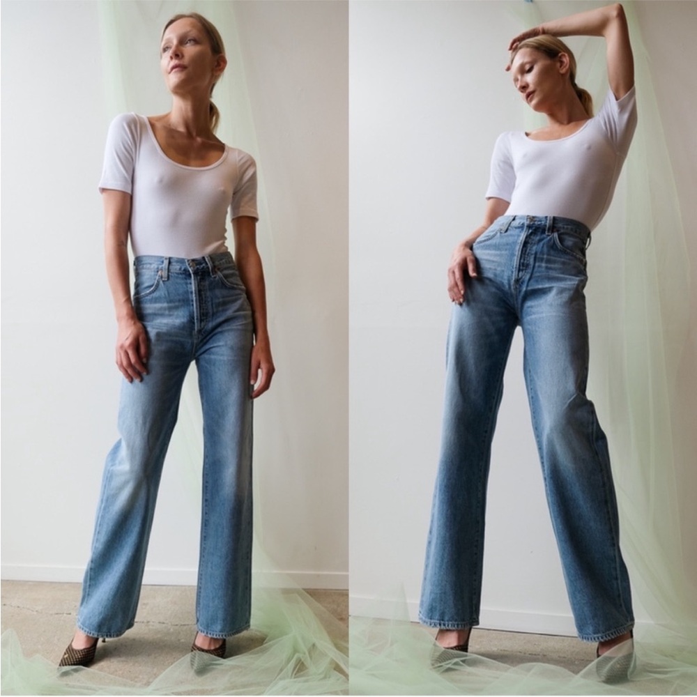 Citizens Of Humanity Blue Flare & Wide Leg Jeans